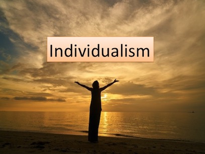 An individual facing the universe